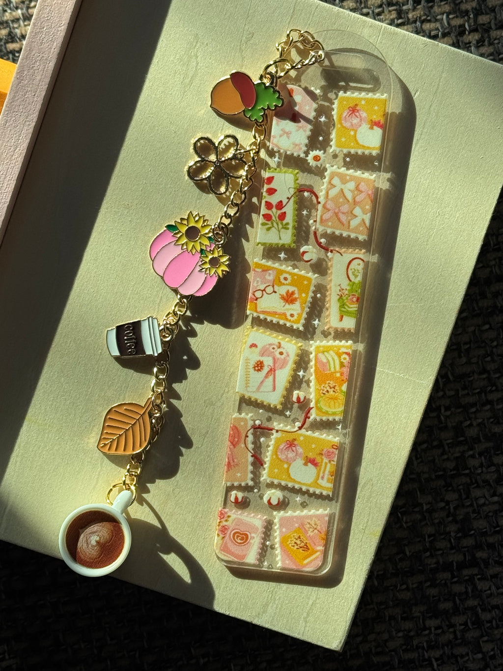 Fall Stamps & Coffee Bookmark