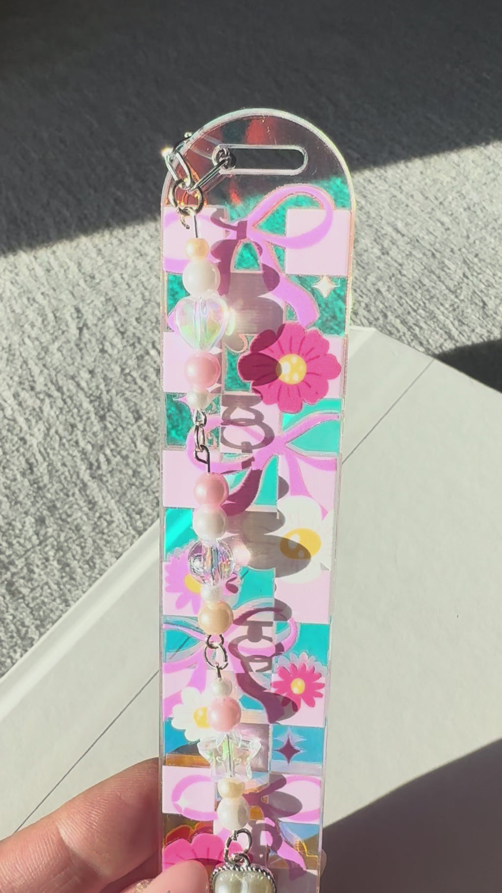 Checkered Floral Bookmark