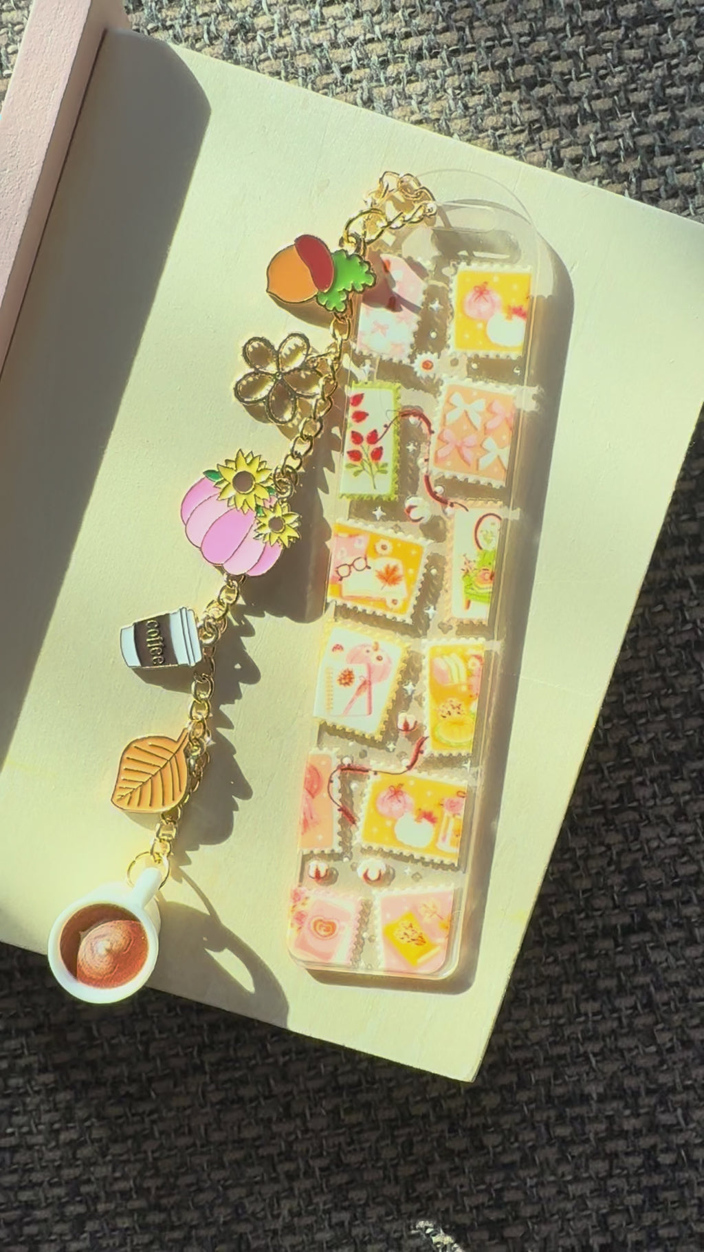 Fall Stamps & Coffee Bookmark