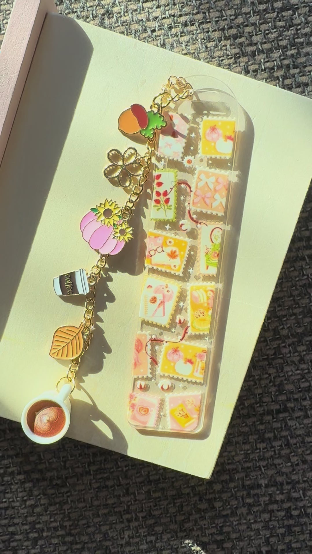 Fall Stamps & Coffee Bookmark