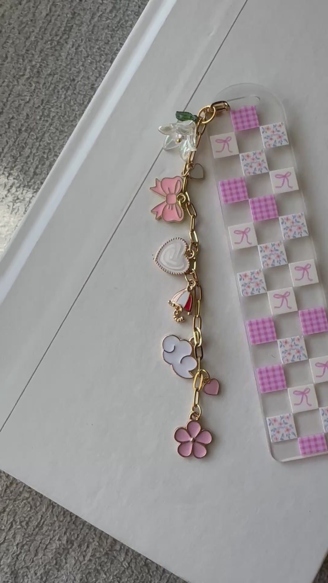 Pink Knitted Bookmark