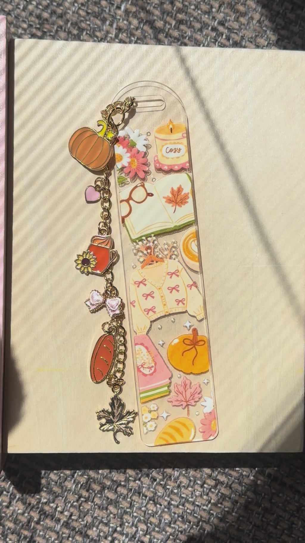 Fall Books & Sweater Bookmark