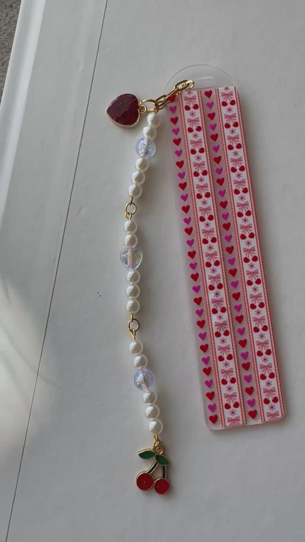 Beaded Cherry Bookmark